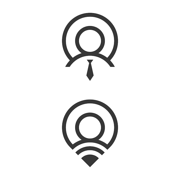 Posizione logo design lavoro creativo lavoro simbolo icona vettore