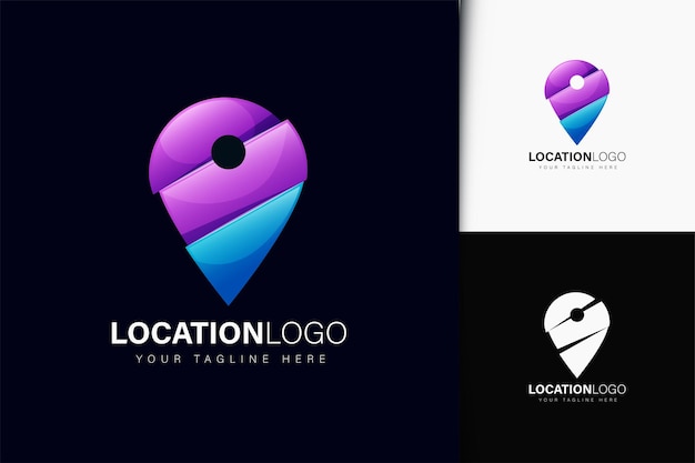 Дизайн логотипа местоположения с градиентом