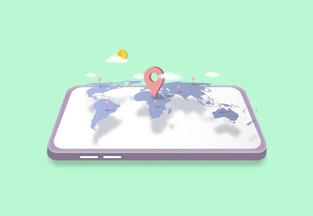위치 지도 3D 핀 네비게이터 확인 지점 GPS 벡터 일러스트 레이 션