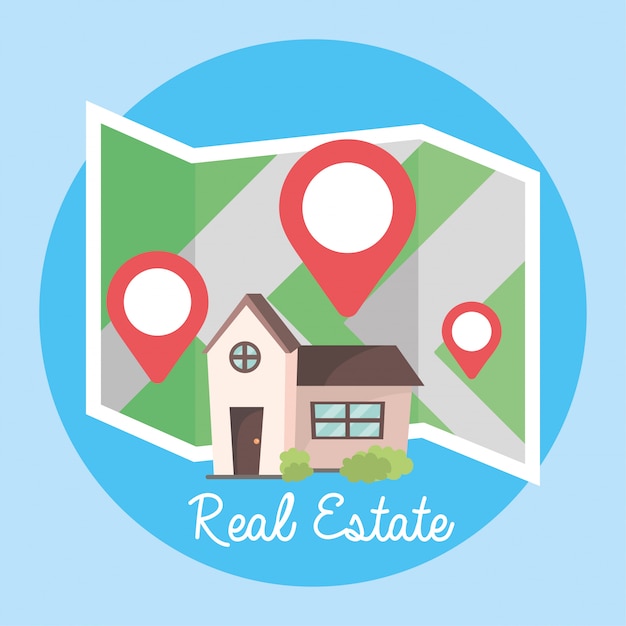 Vector location and map to houses property location