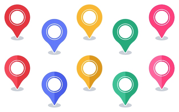 Location map pointers placeholder with colorful icons