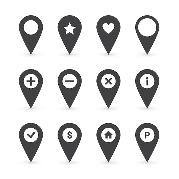 Location map symbol of home bank parking etc