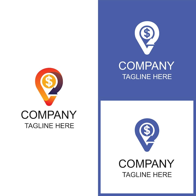 Дизайн логотипа местоположения и денег можно использовать для брендов и предприятий.