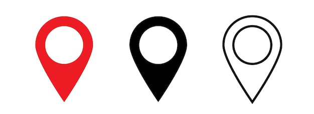 Location pin icon Map pin place marker Set of map pointers
