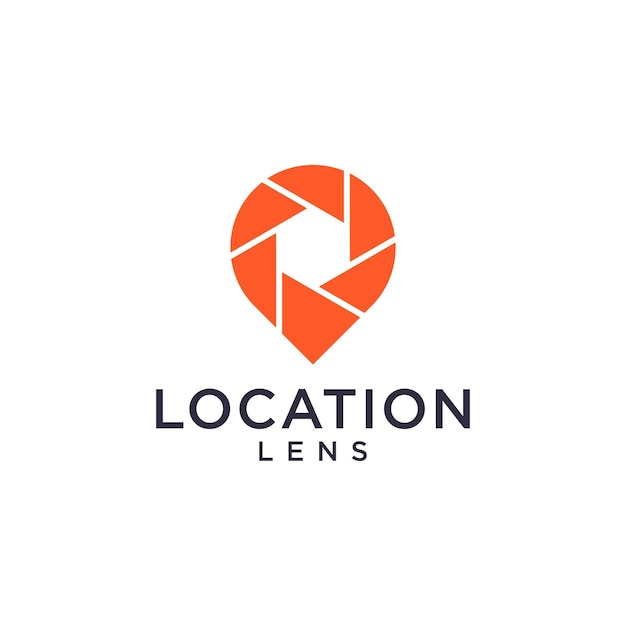 Location pin and lens camera logo set inspiration