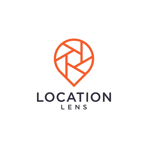 Location pin and lens camera logo set inspiration