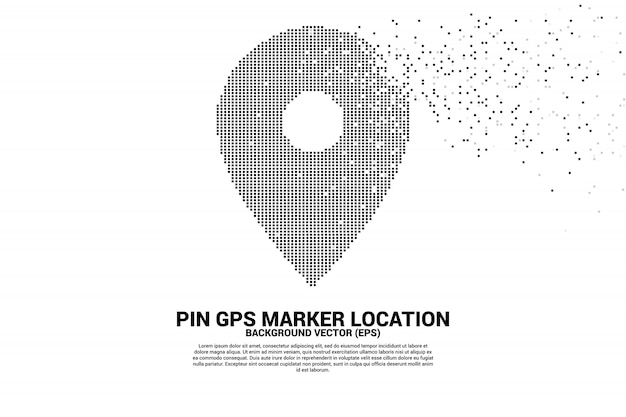 Vector location pin marker signage pixel style.