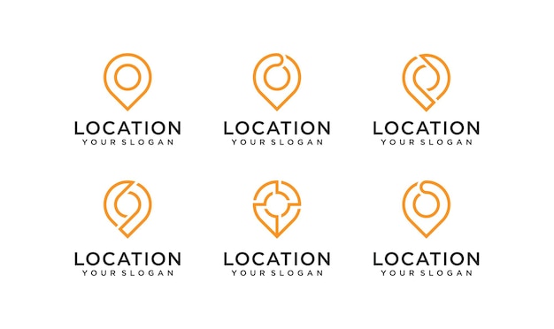 Location pin market logo collection