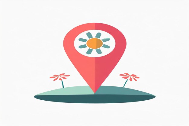 Vector location pin on white background