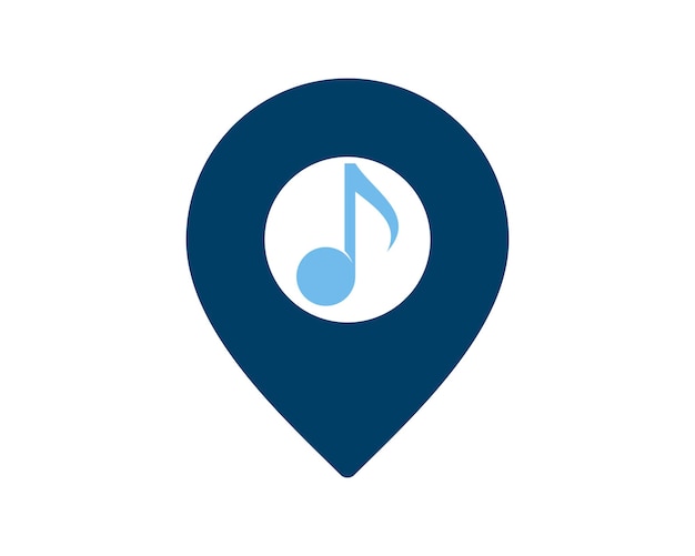 Location pin with music note inside