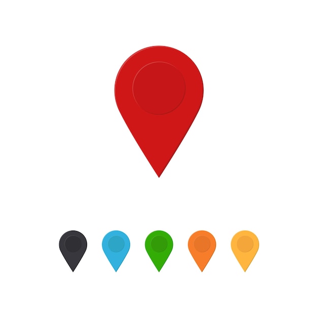 Location point collection. Vector flat design