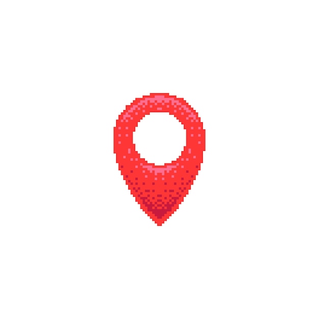 Vector location point logo icon in pixel art