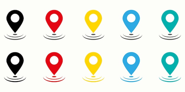 Location pointer icon set Map pins set Location symbols collection GPS navigatie pointer EPS 10