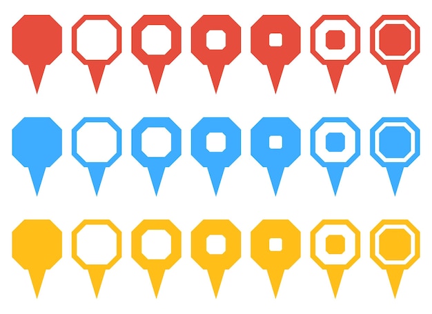 Location pointer pin icon vector set GPS location pin