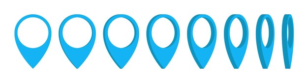 Location pointer pin icon vector set gps location pin