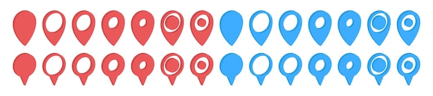 location pointer pin icon vector set gps location pin