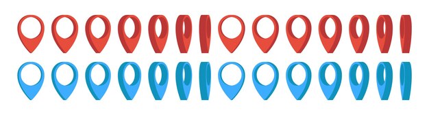 Location pointer pin icon vector set gps location pin