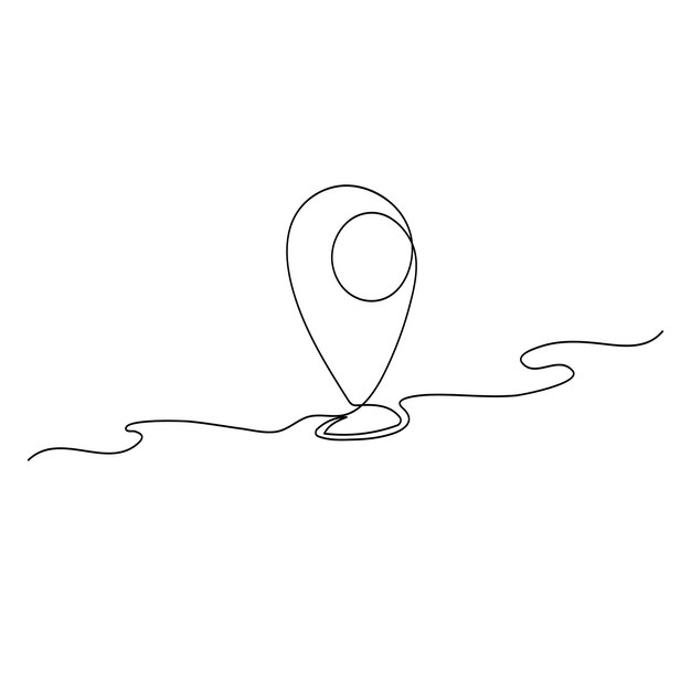 白い背景に隔離された連続したラインの描画 ミニマリストのデザイン