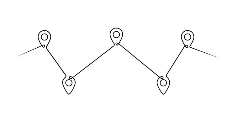 Vector location pointers one line drawing continuous one line pin pointers vector illustration gps navigation pointers line art travel concept location pin pointer icon symbol one line art design eps 10