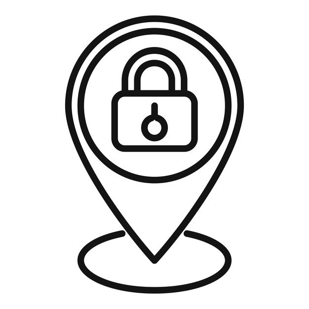 Location privacy icon outline vector data protect personal safe