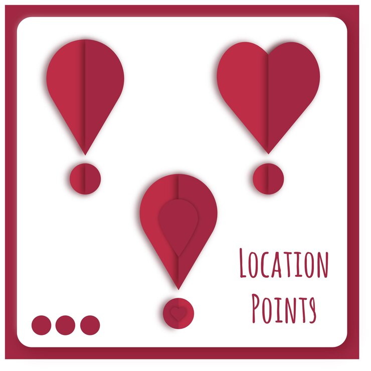 Vector location red points