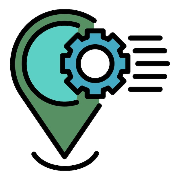 Location service center icon Outline location service center vector icon color flat isolated