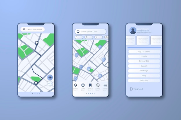 Vector location tracker app interface