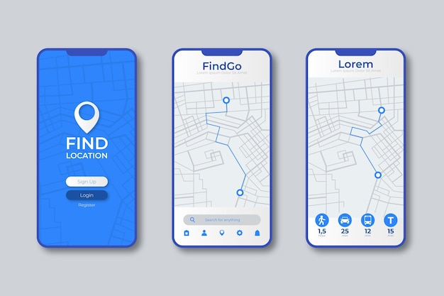 Location tracker app interface