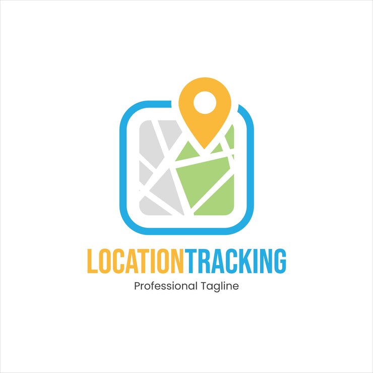 Location tracking vector logo design template