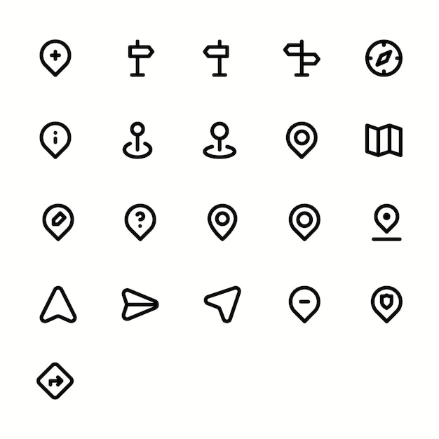 Vector locations and map icons set