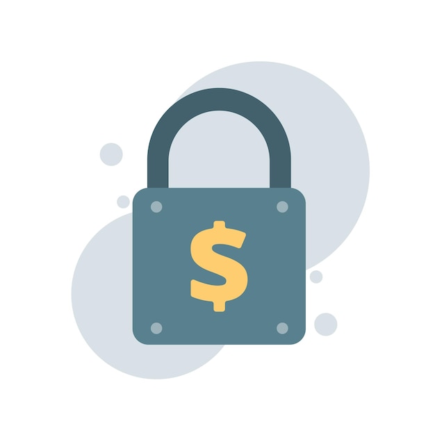 Lock, dollar money icon. Vector illustration, concept and graphic design.