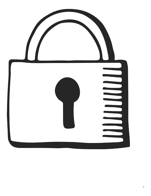 Lock doodle icon Beveiligingsteken Beschermingssymbool