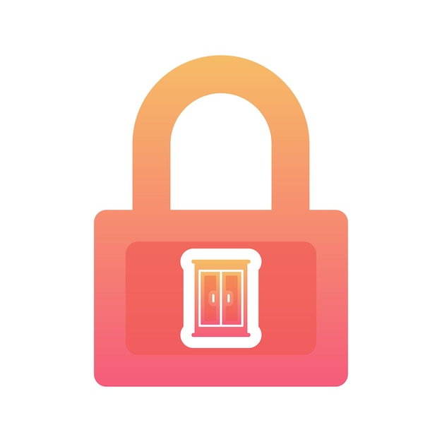 Lock furniture gradient logo design modern template icon