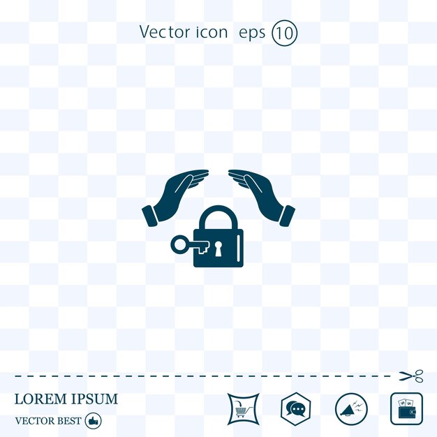 Lock on hand vector illustration Eps 10