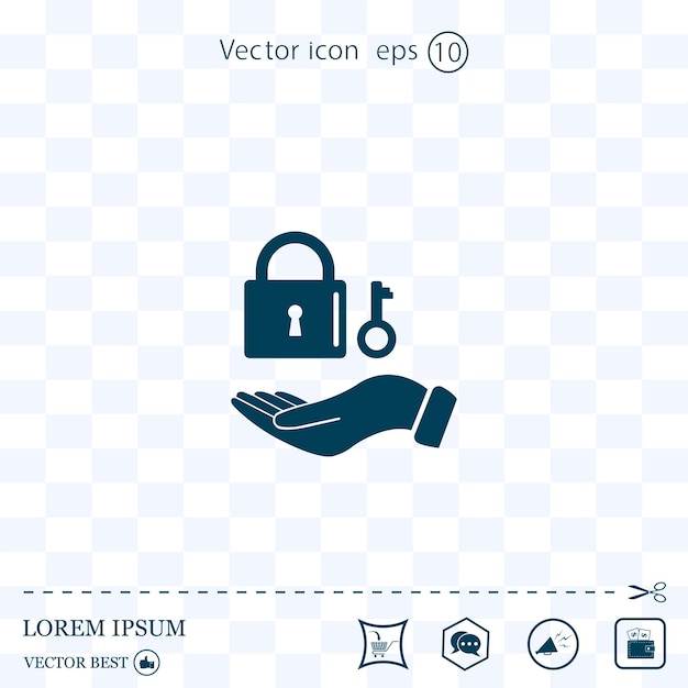 Lock on hand vector illustration Eps 10