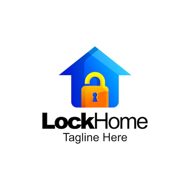 lock home logo verloop sjabloonontwerpN