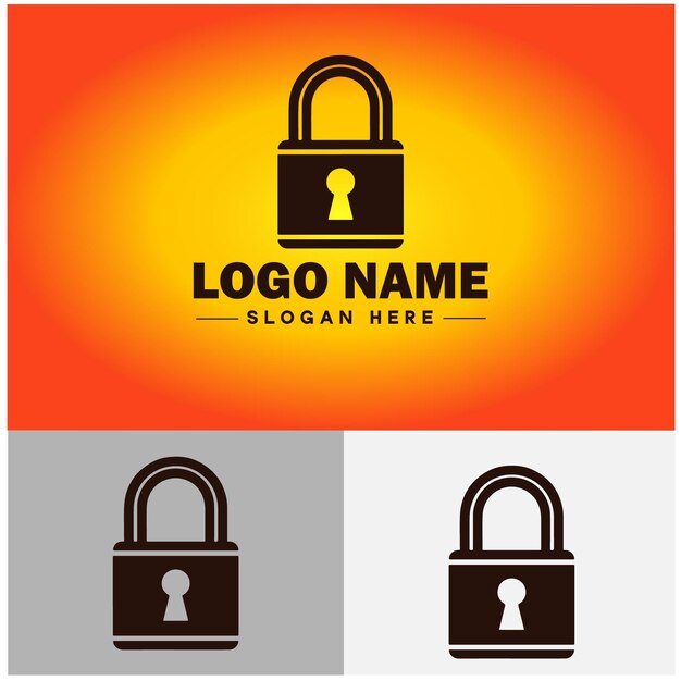 Lock icon logo safety security protection vector for business brand icon lock logo template