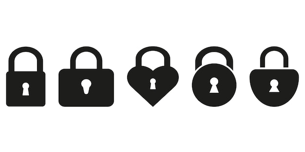Lock icons. Protection sign illustration collection. Vector illustration eps10