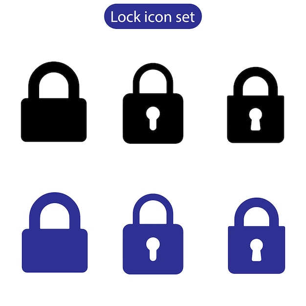 lock icons set padlock symbol collection security symbol lock open and lock closed icon vector art