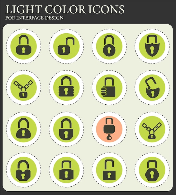 Vector lock icons set