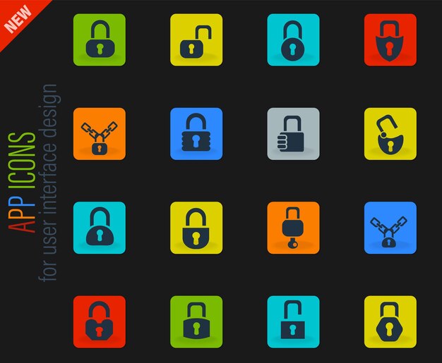 Vector lock icons set