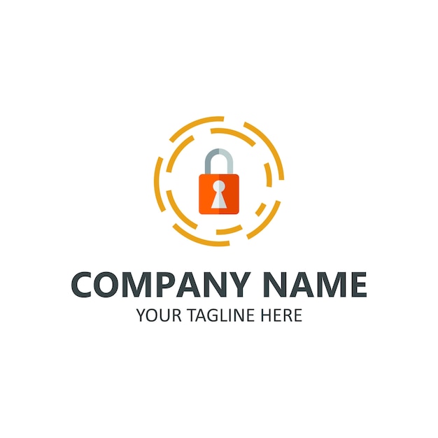 Lock logo security company illustration 