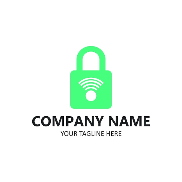 Lock logo security company illustration