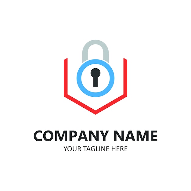 Vector lock logo security company illustration