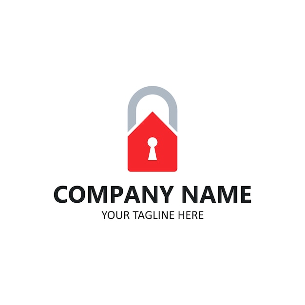 Lock logo security company illustration 