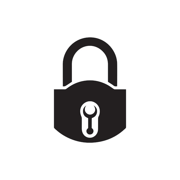 Lock minimal icon vector silhouette