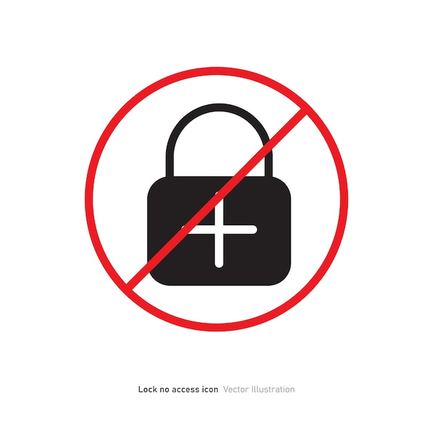 Vector lock no access icon design vector illustration