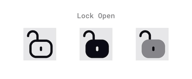 Lock Open Icons Sheet