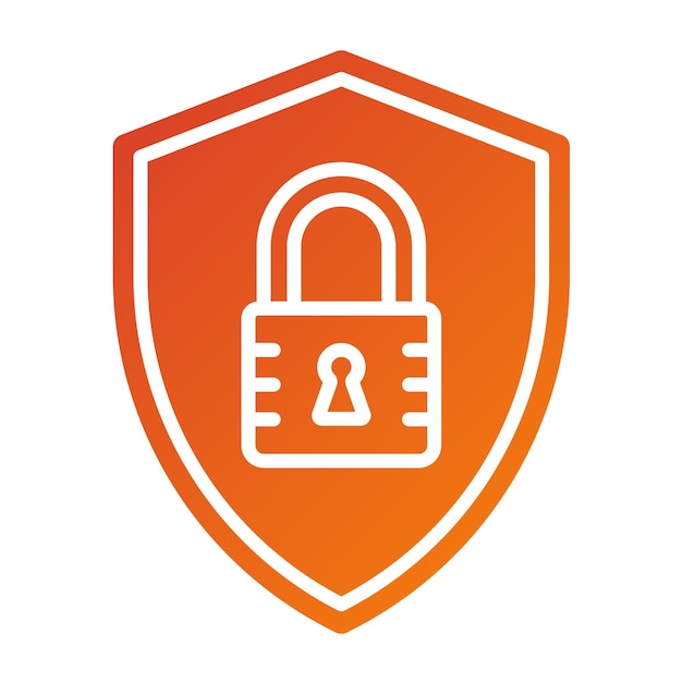 Vettore lock shield icon style