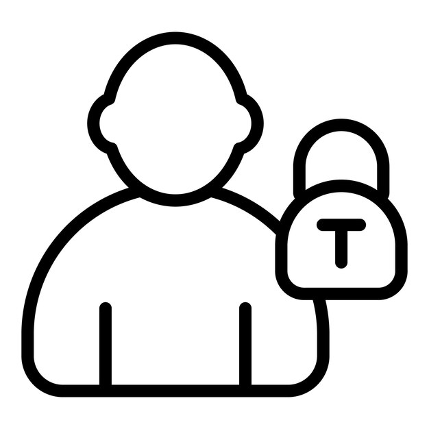 Lock theft icon outline vector Stop fraud Cyber key